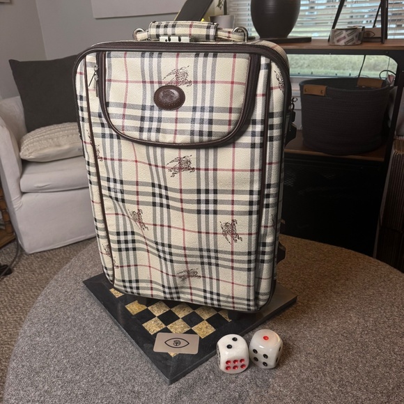 CERTIFIED AUTHENTIC Burberrys Blue Label Vintage Check Rolling Suitcase - Picture 13 of 15